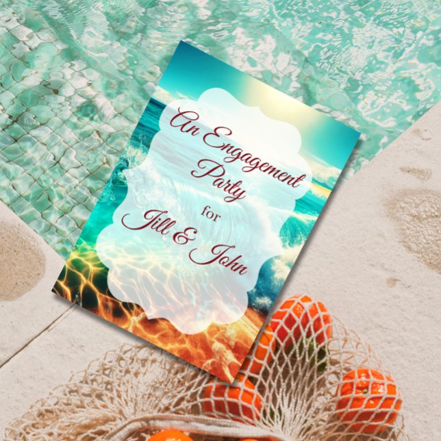 Invitation Mariage de fiançailles sur la plage tropicale (Créateur téléchargé)