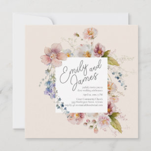 Invitation Mariage de Fleur de Jardin Luxuriant