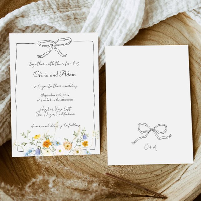 Invitation Mariage de Fleur sauvage à mâchoires irky Whimsica (Créateur téléchargé)