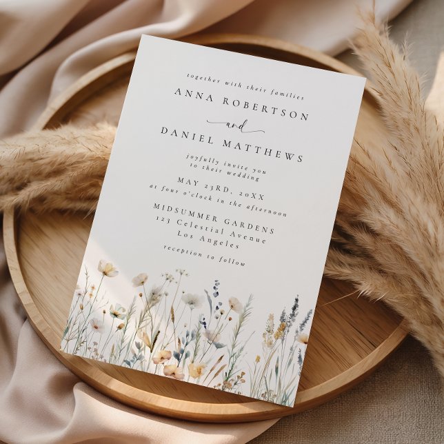 Invitation Mariage de Fleur Sauvage Bohème Douce (Créateur téléchargé)