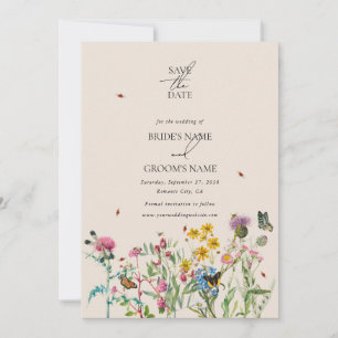 Invitation Mariage de Fleur sauvage d'aquarelle Jardin & Inse