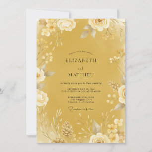 Invitation Mariage de Fleur Sauvage de Moutarde de Prairie