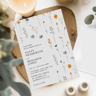 Invitation Mariage de Fleur Sauvage Florale Délicate