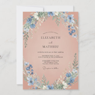 Invitation Mariage de Fleur Sauvage Rose Paisible