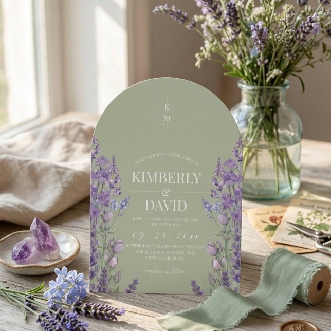 Invitation Mariage de Fleur Sauvage Sage (Créateur téléchargé)