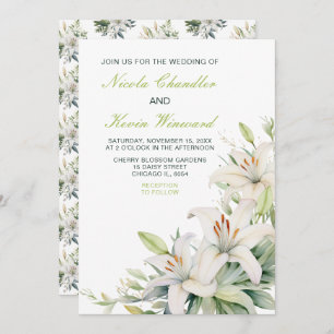 Invitation Mariage de fleurs blanches