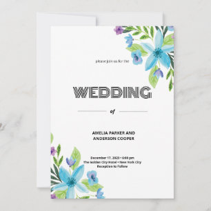 Invitation Mariage de fleurs d'amour pur