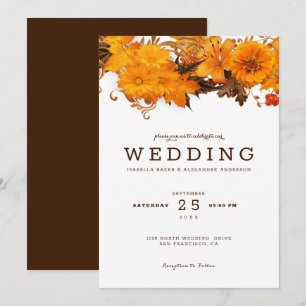 Invitation Mariage de fleurs d'automne