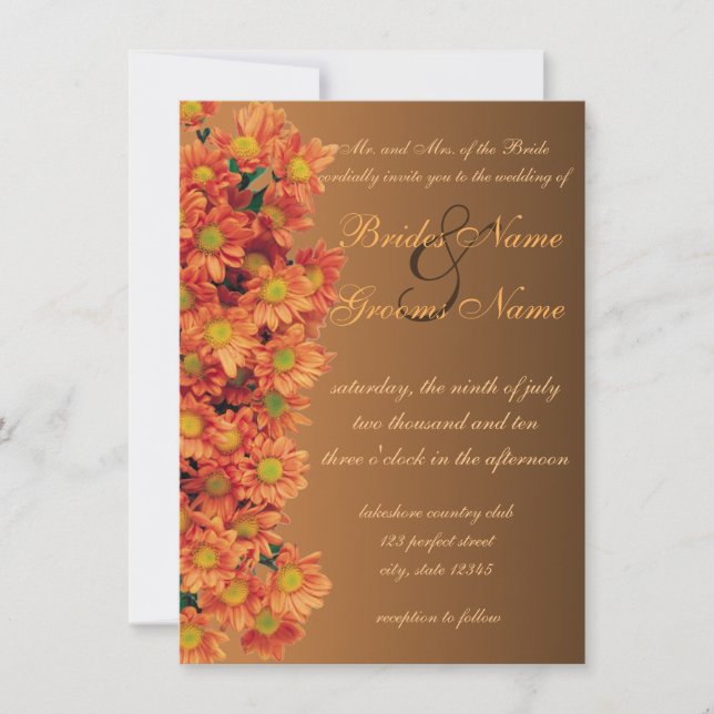 Invitation Mariage de fleurs d'automne (Devant)