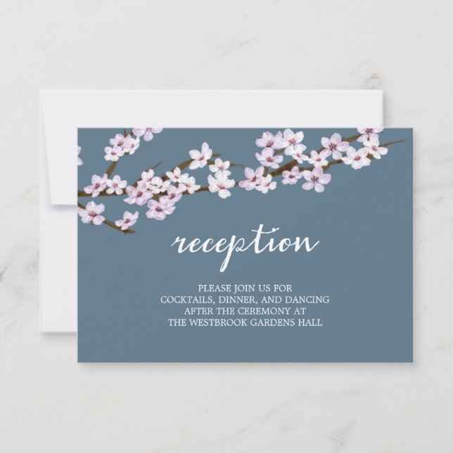 Invitation Mariage de fleurs de cerisier peint (Devant)