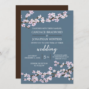 Invitation Mariage de fleurs de cerisier peint