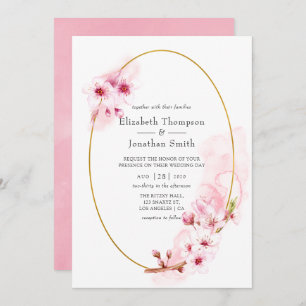 Invitation Mariage de fleurs de cerisier rose
