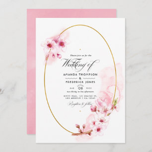 Invitation Mariage de fleurs de cerisier rose