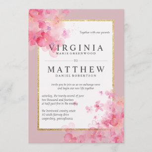 Invitation Mariage de fleurs de cerisier rose