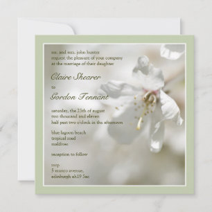 Invitation Mariage de fleurs de cerisier vert