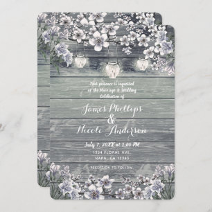 Invitation Mariage de fleurs de cerisiers d'hiver Branches et