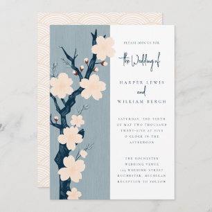 Invitation Mariage de fleurs de cerisiers japonais