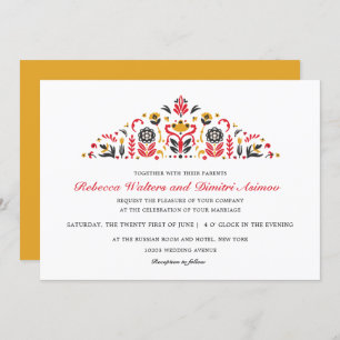 Invitation Mariage de fleurs de Khokhloma