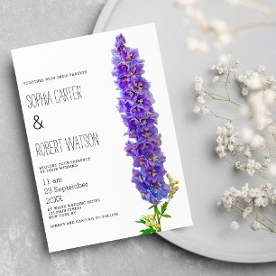Invitation Mariage de fleurs de lavande violet de delphinium