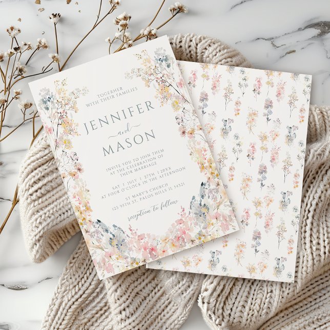 Invitation Mariage de fleurs de prairie rustique (Créateur téléchargé)