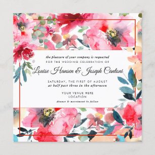 Invitation Mariage de fleurs de printemps aquarelle