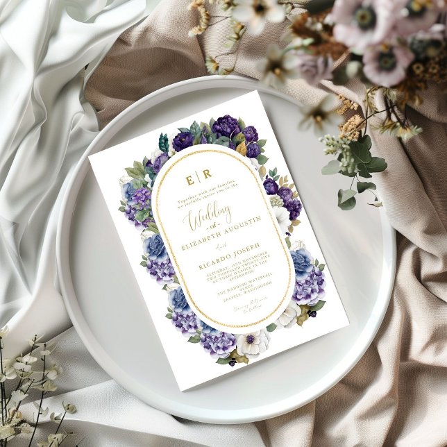 Invitation Mariage de fleurs de printemps florales violet Lav (Créateur téléchargé)