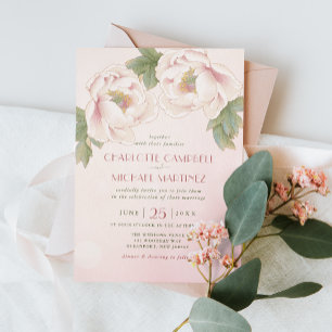 Invitation Mariage de fleurs de Rose Aquarelle