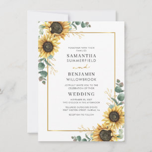 Invitation Mariage de fleurs de tournesol