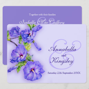 Invitation Mariage de fleurs d'hibiscus bleu violet