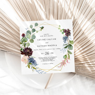 Invitation Mariage de fleurs et de verdure de Bourgogne géomé