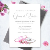 Mariage de fleurs sombrero rose doux