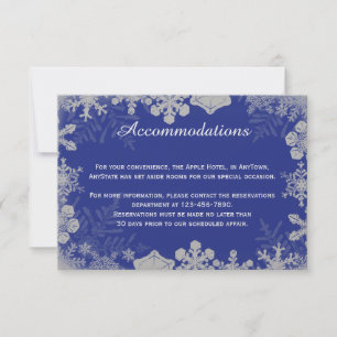 Invitation Mariage de flocons de neige bleu et argent Inserti