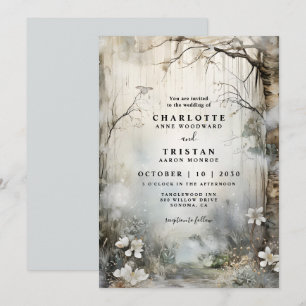 Invitation Mariage de fond forestier Imaginaire enchâssé