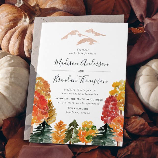 Invitation Mariage de forêt automnale rustique (Créateur téléchargé)