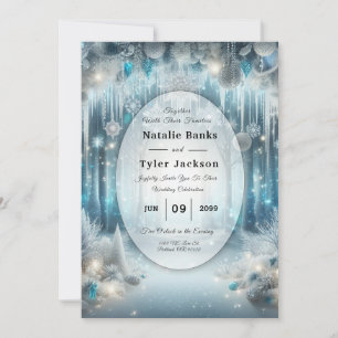 Invitation Mariage de forêt de neige rayonnante