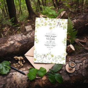 Invitation Mariage de forêt rustique aquarelle