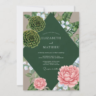 Invitation Mariage de forêt succulente tropicale d'eucalyptus