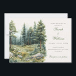 Invitation Mariage de forêt verte d'été rustique<br><div class="desc">Invitation vos invités à une fête en plein air sereine avec ce faire-part de mariage d'été rustique, avec des paysages de forêt verdoyante et des tons terreux. Idéal pour les mariages de bois, de montagne ou d'inspiration nature, ce design saisit la beauté paisible des grands espaces extérieurs. Entièrement personnalisable avec...</div>