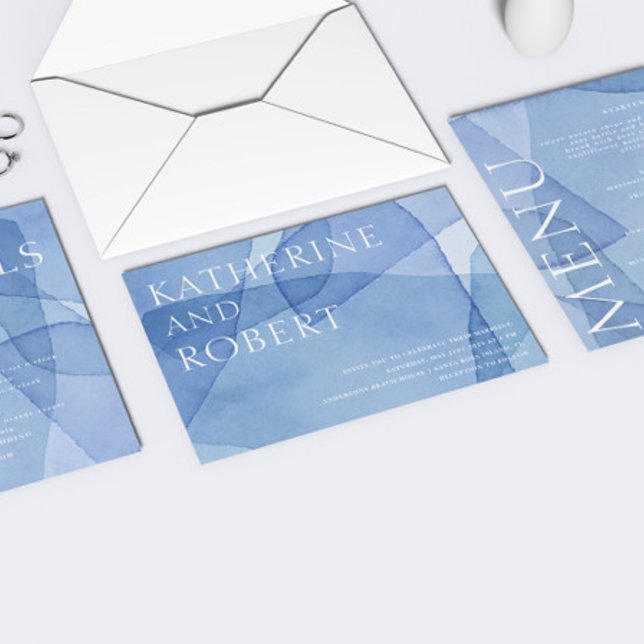 Invitation Mariage de formes d'aquarelle moderne et élégant (Créateur téléchargé)