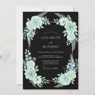 Invitation Mariage de fougères succulentes à la menthe