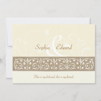 Invitation Mariage de frise ornementale crème
