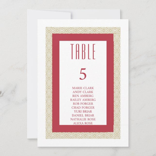 Invitation Mariage de frontière géométrique islamique rouge (Devant)