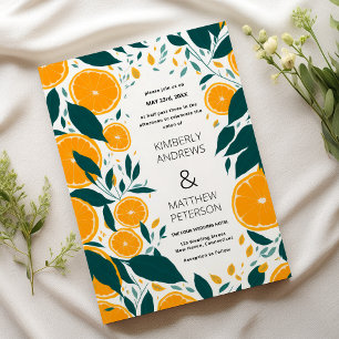 Invitation Mariage de fruits d'oranges botaniques fraîches d'