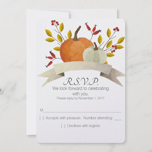 Invitation Mariage de fun à l'occasion de Thanksgiving/RSVP (Devant)