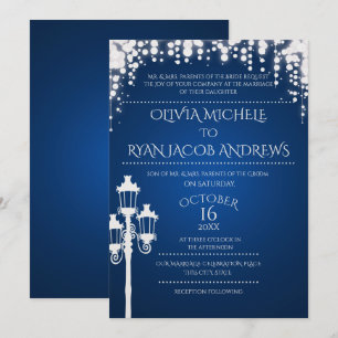 Invitation Mariage de gala Sapphire de la lampe étincelante
