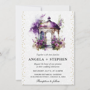Invitation Mariage de gazebo de jardin de printemps à l'aquar