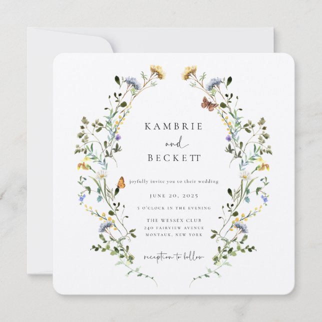 Invitation Mariage de germe de prairie sauvage (Devant)