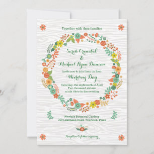 Invitation Mariage de germes de céréales en bois rustique