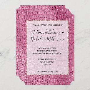Invitation Mariage de glam animal rose fille