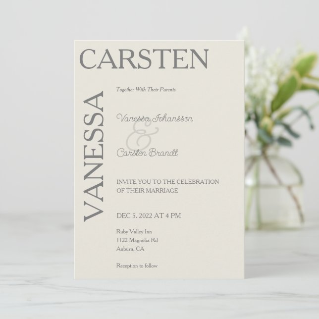 Invitation Mariage de glam moderne simpliste (Debout devant)